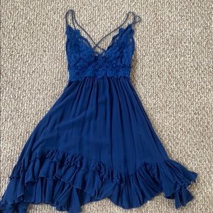 Free people blue lace top dress